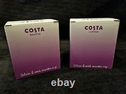 X2 Limited Edition, Costa Coffee mug and Cork coaster purple Borosilicate glass