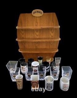 2002 Édition Limitée Jack Daniel's 19 Verres à Tirer + Support en Bois Original