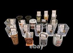 2002 Édition Limitée Jack Daniel's 19 Verres à Tirer + Support en Bois Original