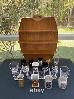 2002 Édition Limitée Jack Daniel's 19 Verres à Tirer + Support en Bois Original