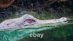 Art Moderne Peinture Originale Acrylique Huile Décorative Décoration Animaux Crocodile