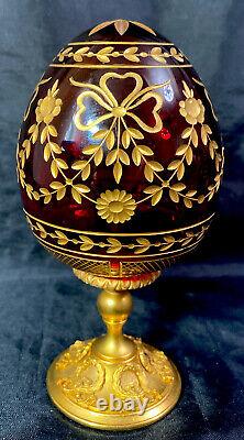 Authentic Imperial Faberge Winter Rose Cut Crystal Egg Edition Limitée #3