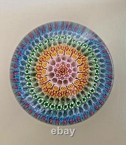 Baccarat 1971 Poids en papier Close Concentric Millefiori & Stars Édition Limitée