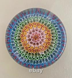 Baccarat 1971 Poids en papier Close Concentric Millefiori & Stars Édition Limitée