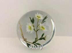 Beautiful Vintage Paul Stankard Floral Daisy Art Glass Paperweight B979 1983