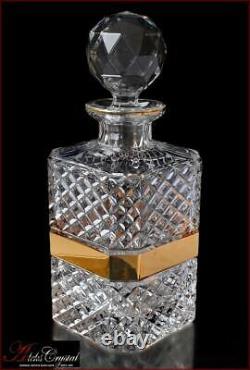 Bohemia Crystal Whisky Decanter H26 Cm, V1000 Ml, Versace Gold New