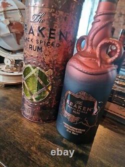 Bouteille en cuivre et boîte d'édition limitée du rhum Kraken