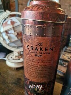 Bouteille en cuivre et boîte d'édition limitée du rhum Kraken