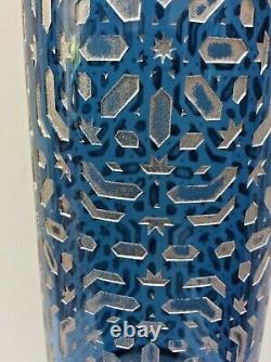 Boxed Limited Edition Excellente Qualité Verre Bleu Moderne Avec Vase D'argent