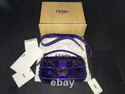 Brand New Limited Edition Fendi Tout Sur Sequin Sac Baguette Purple Avec Réception
