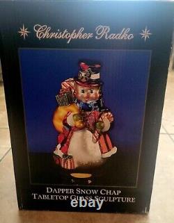 CHRISTOPHER RADKO 10 Tall DAPPER SNOW CHAP Sculpture en verre de table de Noël