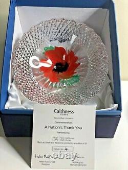 Caithness A Nation's Thank You Ww1 Limited Edition Dish Paperweight 4/25