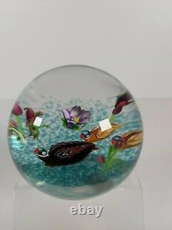 Caithness Art Glass Paperweight Duck Pond Edition Limitée De 150 No. 130