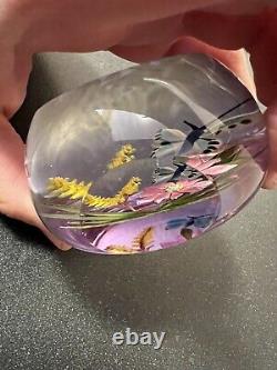 Caithness Edition Limitée William Manson Verre Paperweight Butterfly Flowers