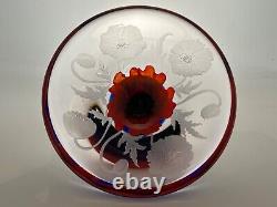 Caithness Glass Le Plat Champs de Coquelicots Éd. Limité 6/150 Collection Souvenir