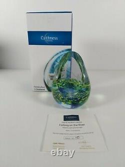 Caithness Glass Paperweight Limited Edition De 100 No. 10 Pêche Sur La Rivière