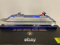 Carnival Cruise Spirit 3d Ship Crystal Glass Model Edition Limitée 50ème 8/12 Nouveau