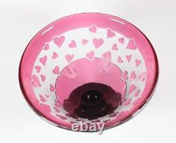 Correia Art Glass Bol en verre de rubis en forme de cœur ESB8128 Édition limitée 1991 99/500 Signé