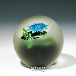 Correia Glass Paperweight Blue Flower Limited Edition Nr. 17/200 Captable