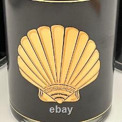 Culver Barware Sea Shells 22kt Gold Lowball Whiskey Verres 4pc Set USA 4 Tall
