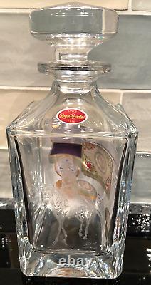 DECANTEUR CARRE EN CRISTAL FINS ROYAL BRIERLEY POUR LE 90E ANNIVERSAIRE DE LA REINE PAR NICK DAVEY
