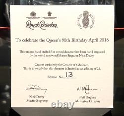 DECANTEUR CARRE EN CRISTAL FINS ROYAL BRIERLEY POUR LE 90E ANNIVERSAIRE DE LA REINE PAR NICK DAVEY