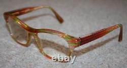 ÉDITION LIMITÉE ALAIN MIKLI Montures de lunettes A03006 Rayées Claires Arc-en-Ciel avec Rouge