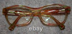 ÉDITION LIMITÉE ALAIN MIKLI Montures de lunettes A03006 Rayées Claires Arc-en-Ciel avec Rouge
