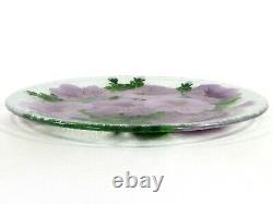 ÉDITION LIMITÉE Peggy Karr PETUNIA Assiette ronde 11,25 pouces en verre fusionné avec motif de fleurs, dans sa boîte d'origine (MIB).