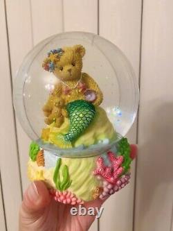 ÉDITION LIMITÉE RARE Cherished Teddies Mermaid Snow Globe #865079 SPARKLE SEA