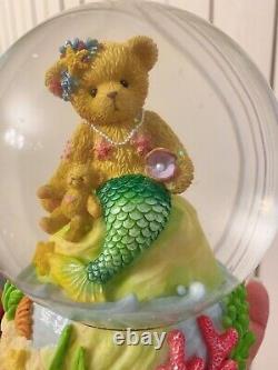 ÉDITION LIMITÉE RARE Cherished Teddies Mermaid Snow Globe #865079 SPARKLE SEA