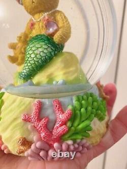 ÉDITION LIMITÉE RARE Cherished Teddies Mermaid Snow Globe #865079 SPARKLE SEA