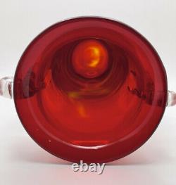 Édition Limitée Blenko Millenium II Vase En Verre D'art Rouge Rubis -signé