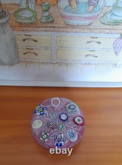 Édition Limitée Rare POIDS EN PAPERWEIGHT PERTHSHIRE UPSET LATTICINIO PINK 1976