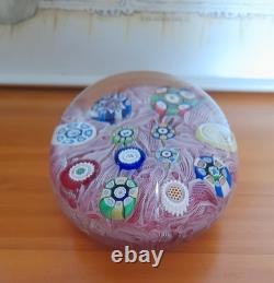Édition Limitée Rare POIDS EN PAPERWEIGHT PERTHSHIRE UPSET LATTICINIO PINK 1976