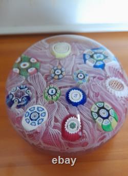 Édition Limitée Rare POIDS EN PAPERWEIGHT PERTHSHIRE UPSET LATTICINIO PINK 1976