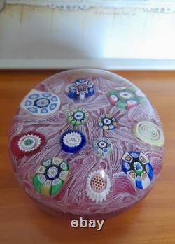 Édition Limitée Rare POIDS EN PAPERWEIGHT PERTHSHIRE UPSET LATTICINIO PINK 1976
