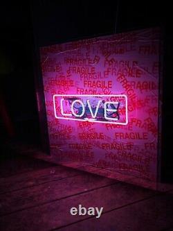 Edition Limitée'fragile Love' Neon Sign 20x20 Real Wall Glass Light Art Heart