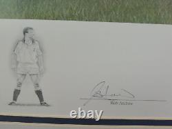 Édition Très Rare Limitée de l'Équipe de Rugby d'Angleterre Grand Chelem 1995 Encadrée Sans Verre