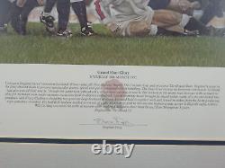 Édition Très Rare Limitée de l'Équipe de Rugby d'Angleterre Grand Chelem 1995 Encadrée Sans Verre