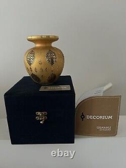 Édition limitée Vase en verre Decorium fait à la main avec certificat en or 24 carats 38/1500