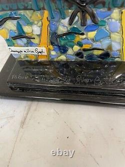 Édition limitée de vase en verre mosaïque italienne d'après Van Gogh