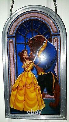 Édition limitée rare de La Belle et la Bête de Disney avec vitrail, sortie en 1991.