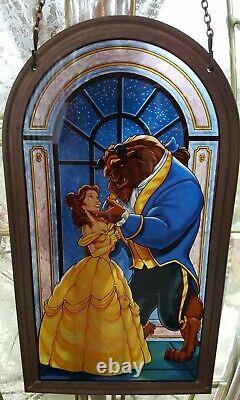 Édition limitée rare de La Belle et la Bête de Disney avec vitrail, sortie en 1991.