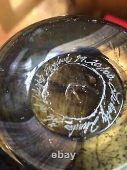 Édition limitée signée 20/100 Vase amphore en verre Undercliff de l'île de Wight