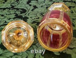 Egermann-moser Rare Early1900's Hand Made Ruby Cabachons Gold Gilded Calice LID Egermann-moser Rare Early1900's Hand Made Ruby Cabachons Gold Gilded Calice LID Egermann-moser Rare Early1900's Hand Made Ruby Cabachons Gold Gilded Calice LID Eger