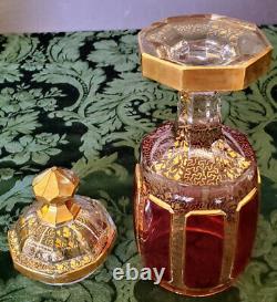 Egermann-moser Rare Early1900's Hand Made Ruby Cabachons Gold Gilded Calice LID Egermann-moser Rare Early1900's Hand Made Ruby Cabachons Gold Gilded Calice LID Egermann-moser Rare Early1900's Hand Made Ruby Cabachons Gold Gilded Calice LID Eger