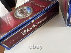 Ensemble de bouteilles édition limitée Budweiser millénaire avec 4 verres Anheuser Busch neuf dans sa boîte