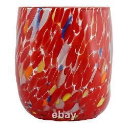 Ensemble de quatre gobelets en verre de Murano avec art, rose, rouge, bleu, multicolore Millefiori