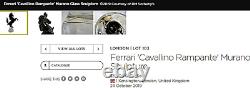 Étiquette Signée Formia Murano Ferrari Élevage'cavallino Rampante' Cheval Sculpture